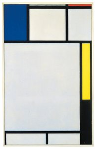 Komposition mit Blau, Rot, Gelb und Schwarz