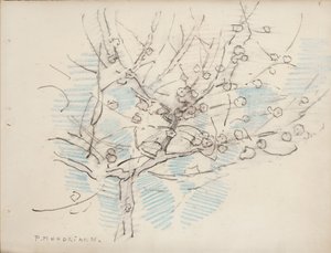 Blühender Baum, ca. 1917-18 von Piet Mondrian