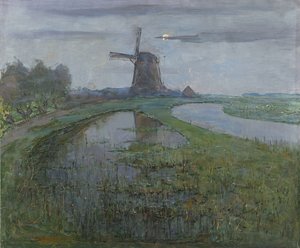 Oostzijdse Mühle am Fluss, um 1903