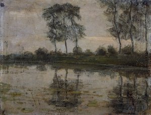 Bäume am Fluss Gein, von Piet Mondrian. Niederlande, 20. Jahrhundert.