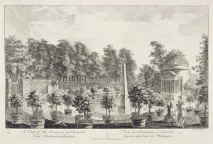 Ein Blick auf die Orangerie, Lord Burlingtons Garten in Chiswick von Pieter Andreas Rysbrack