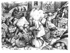 Jedermann, graviert von Hieronymus Cock, ca. 1558 von Pieter Bruegel the Elder