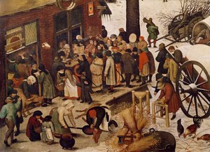Die Volkszählung in Bethlehem (Detail) von Pieter Bruegel the Elder