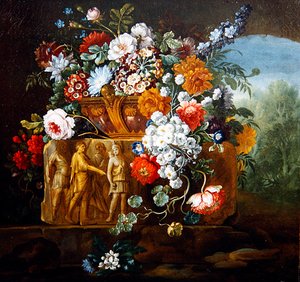 Rosen, Pfingstrosen, Gänseblümchen und andere Blumen von Pieter Casteels