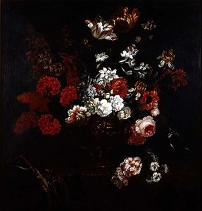 Stillleben mit Blumen in einer Kupfervase