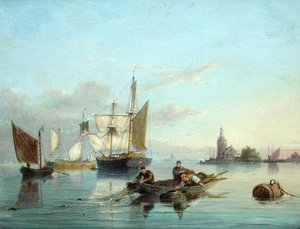 Auf der Insel Texel, Holland von Pieter Christiaan Cornelis Dommelshuizen