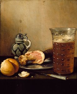 Stillleben mit einem Schinken, 1642 von Pieter Claesz