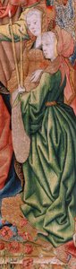 Flämischer Wandteppich. Serie Episoden aus dem Leben der Jungfrau Maria; Darstellung im Tempel. Zweiter Wandteppich der Serie. Modelle zugeschrieben Jan van Roome (oder van Brussel). Herstellung Pieter van Aelst, Brüssel. Ca. 1502-1504. von Pieter Coecke van Aelst