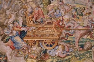 Flämischer Wandteppich. Serie Die sieben Todsünden: Eitelkeit. Zeichner Pieter Coecke van Aelst. Atelier von Brüssel. Ca. 1542-1544. von Pieter Coecke van Aelst