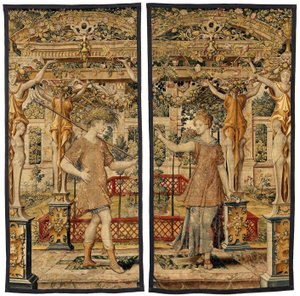 Vertumnus und Pomona: Vertumnus verwandelt in einen Bauern, um 1550 von Pieter Coecke van Aelst