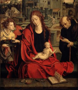 Die Heilige Familie mit einem Engel von Pieter Coecke van Aelst