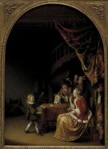 Szene aus einem wohlhabenden niederländischen Haus von Pieter Cornelisz. van Slingelandt