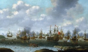 Der niederländische Überfall auf den Medway River (England), Juni 1667 von Pieter Cornelisz van Soest
