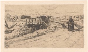 Landweg mit Brücke von Pieter Dupont