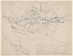 Studie von Pflug und einem Mann mit Pflug und Doppelgespann