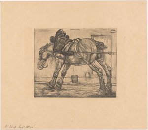 Zugpferd mit Haferbeutel von Pieter Dupont