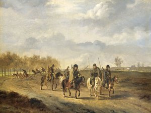 Kosaken auf einer Landstraße bei Bergen in Nordholland