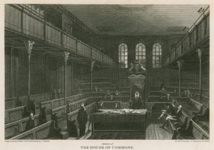 Innenraum des House of Commons, Westminster, London