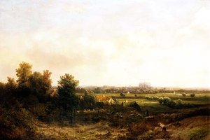 Ein Schäfer und seine Herde in der Nähe von Haarlem