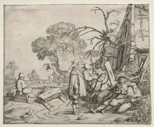 Landschaft mit Soldaten