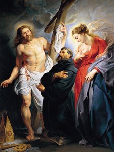 Der heilige Augustinus zwischen Christus und der Jungfrau