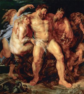 Der betrunkene Herkules, geführt von einer Nymphe und einem Satyr, ca. 1614