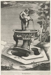 Brunnen mit Silenus in den Gärten des Palazzo Cesi im Vatikan