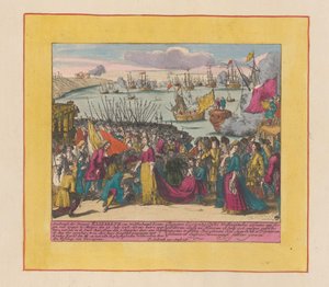 Ankunft von Prinzessin Elisabeth Christine von Wolfenbüttel in Mutaro, 1708 von Pieter Schenk (I)