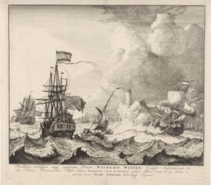 Schiffe im Sturm von Pieter Schenk (I)
