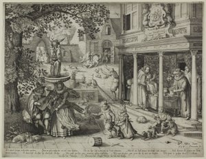 Eine Allegorie der Beziehungen zwischen den Generationen von Pieter Serwouters