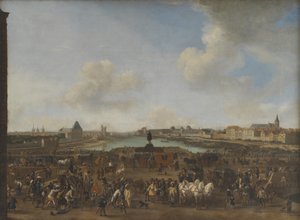 Blick auf Paris vom Place Dauphine aus gesehen von Pieter Wouwerman