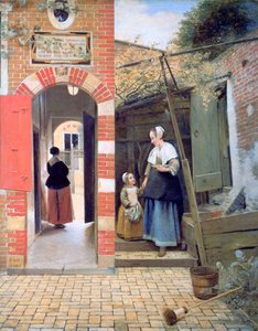 Hof eines Hauses in Delft von Pieter de Hooch