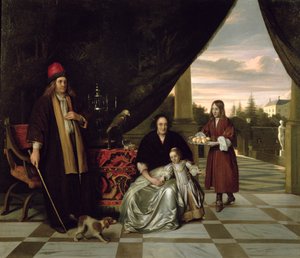Familienporträt auf einer Terrasse, 1667