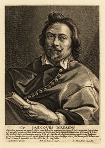 Porträt von Jacques Jordaens, flämischer Maler, Zeichner und Tapisseriedesigner, bekannt für seine Historiengemälde, Genrebilder und Porträts von Pieter de II Jode