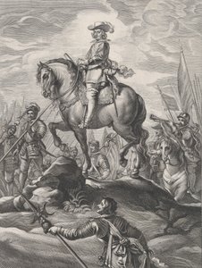 Tafel 8: Ferdinand zu Pferd überquert die Alpen, aus Guillielmus Becanus