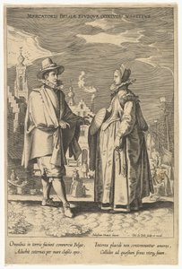Mercatoris Belgae Eiusque Coniugis Vestitus, aus Moden verschiedener Nationen von Pieter de Jode I
