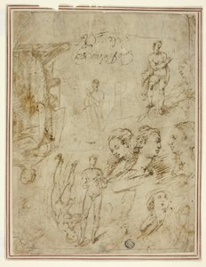 Skizzen von Figuren und Köpfen