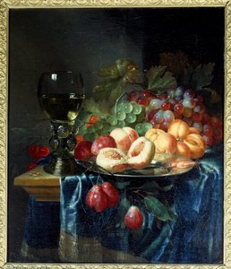 Früchte und Wein. Gemälde von Pieter De Ring (1615-1660)