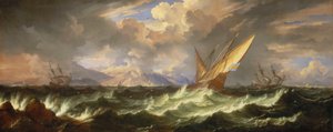 Eine frische Brise im Mittelmeer, späte 17. Jahrhundert von Pieter the Younger (1637 1701) Mulier