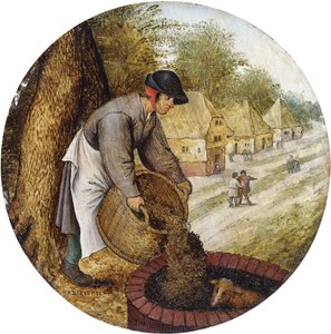 Ein Sprichwort - Den Brunnen füllen, nachdem das Kalb ertrunken ist von Pieter Brueghel the Younger