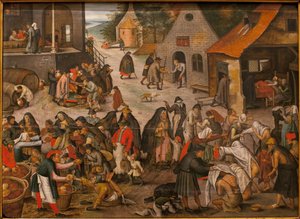 Werke der Gnade - Gemälde von Pieter Brueghel dem Jüngeren, Öl auf Holz von Pieter the Younger Brueghel