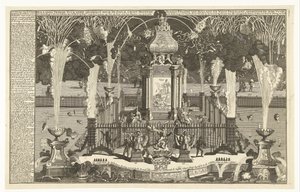 Feuerwerk zu Ehren des Friedens von Utrecht, 1713 von Pieter van Buysen jr.