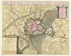 Karte der Belagerung von Menen, 1706