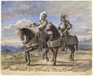 Zwei Ritter zu Pferd in einer Landschaft von Pieter van Loon