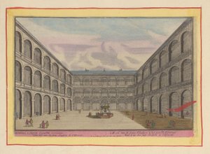 Ansicht des Innenhofs eines der Klöster im Escorial von Pieter van den Berge