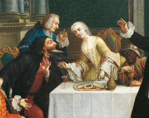 Die Jause mit den Masken (Detail)