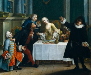 Der Imbiss mit den Masken von Pietro (school of) Longhi