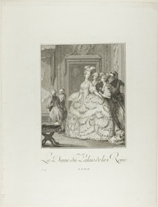 Die Hofdame der Königin, aus Monument du Costume Physique et Moral de la fin du Dix-huitième siècle