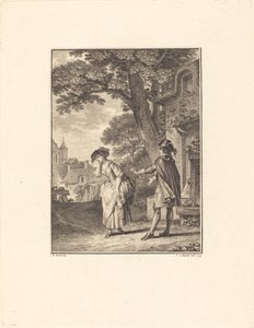 Le Devin du Village (Colette weint) von Pietro Antonio Martini after Jean Michel Moreau
