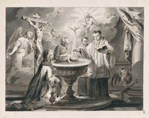 Taufe aus Die sieben Sakramente von Pietro Antonio Novelli